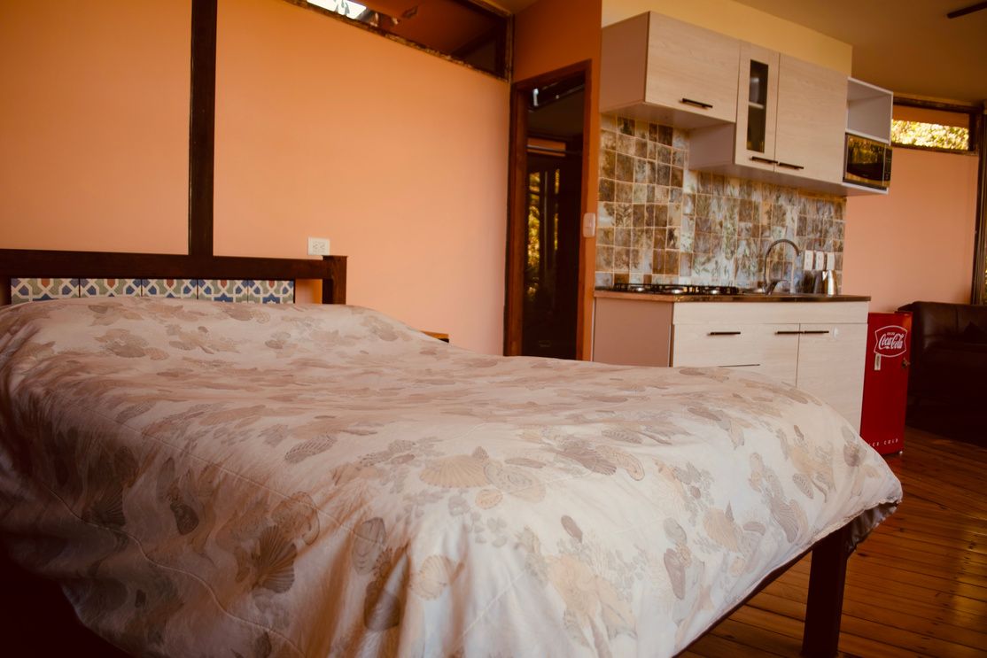 La cama doble del dormitorio